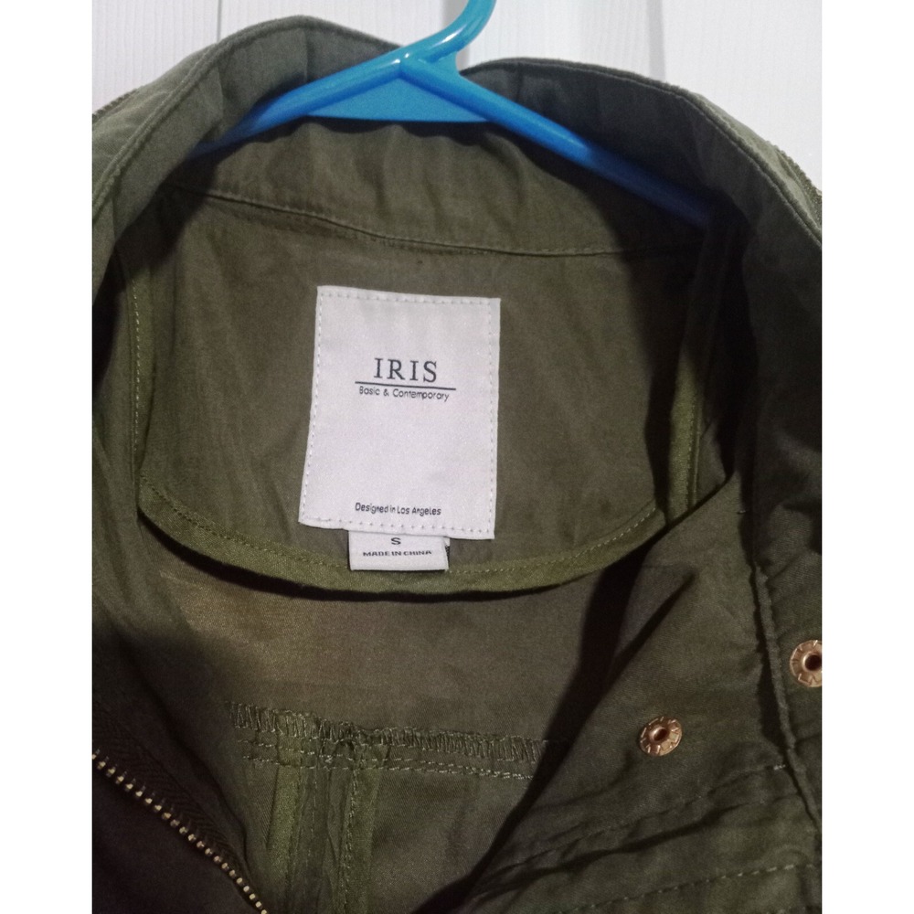 Trendy Army Vibes Lightweight Hooded Jacket By Iris Basic & Contemporary Size S - Picture 2 of 5
